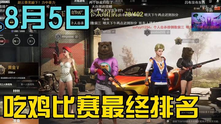 斗鱼吃鸡合砍比赛最终结果 枫哥不丢人~