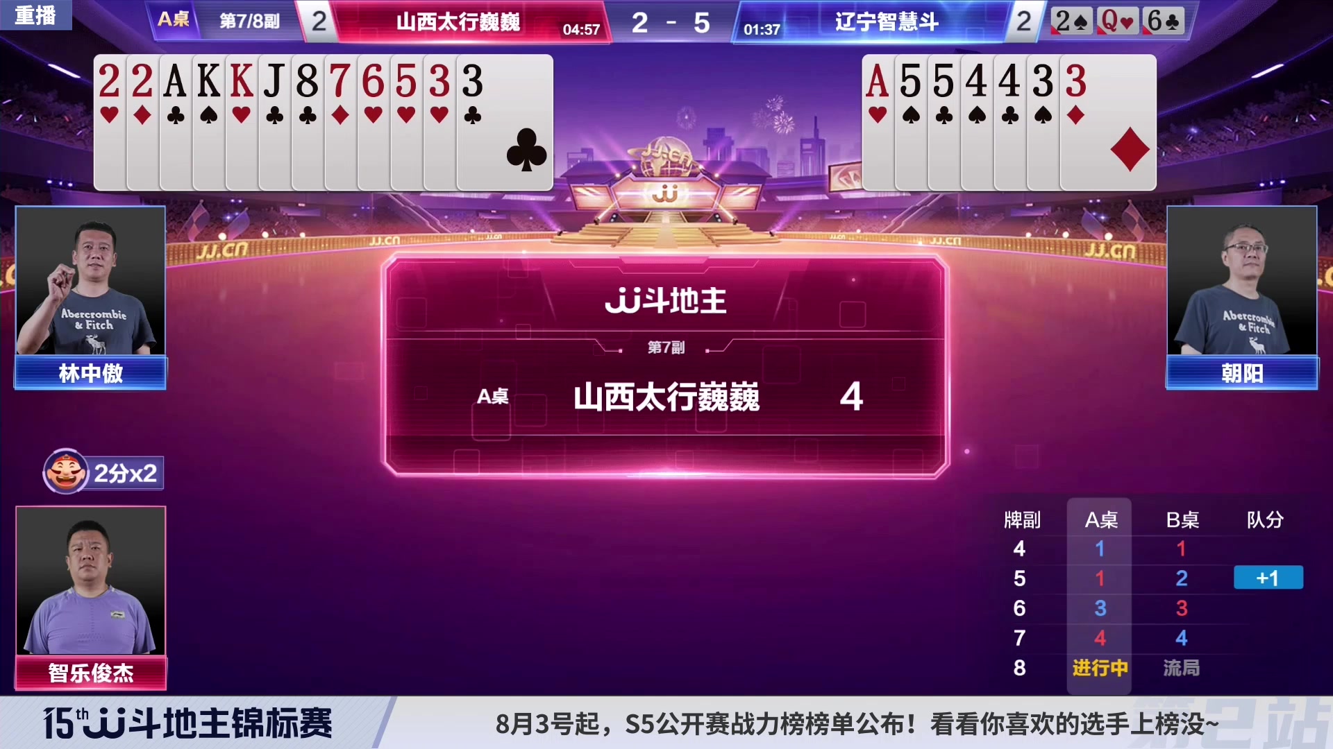 【2023-08-07 12点场】JJ斗地主官方：6至8号15点，锦标赛开启直播