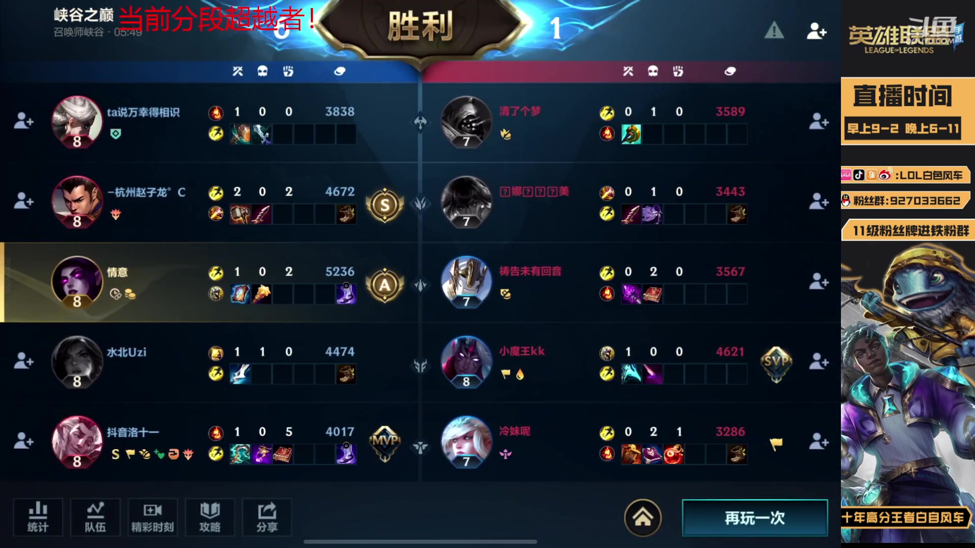 【2023-08-08 20点场】白色风车丶丶丶丶：峡谷之巅冲分！告诉我要怎么输？