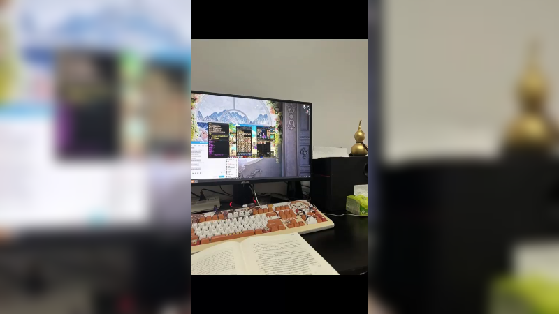 一边游戏一边看书，一边抓猴子！