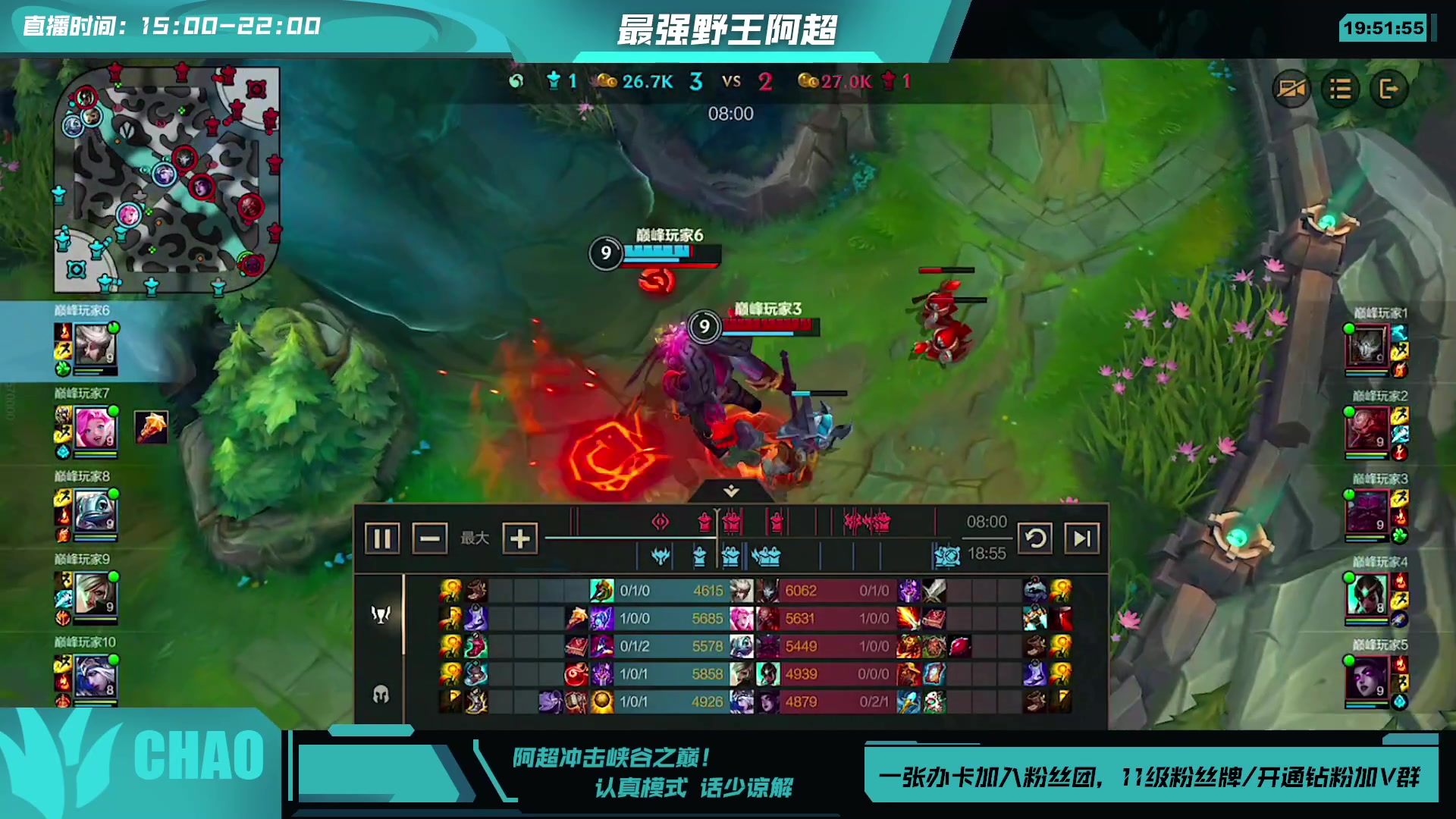 【2023-08-12 19点场】阿超cc丶：⭐冲击峡谷之巅！