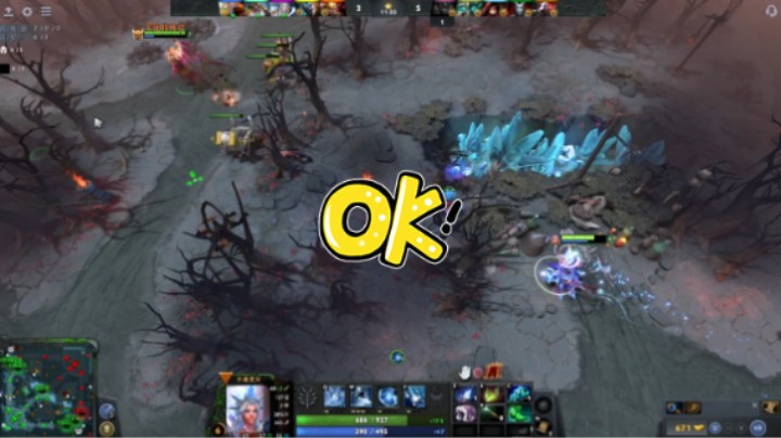 美滋滋活久见dota2五号位冰女水晶室女稳稳的胜利，开局剑圣逼逼赖赖死成狗，幸好对面pa幻影刺客更菜