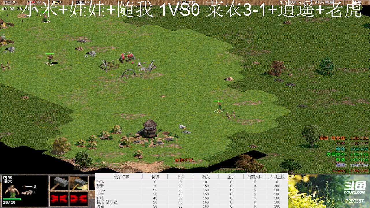 小米+娃娃+随我 1VS3菜农3-1+逍遥+老虎