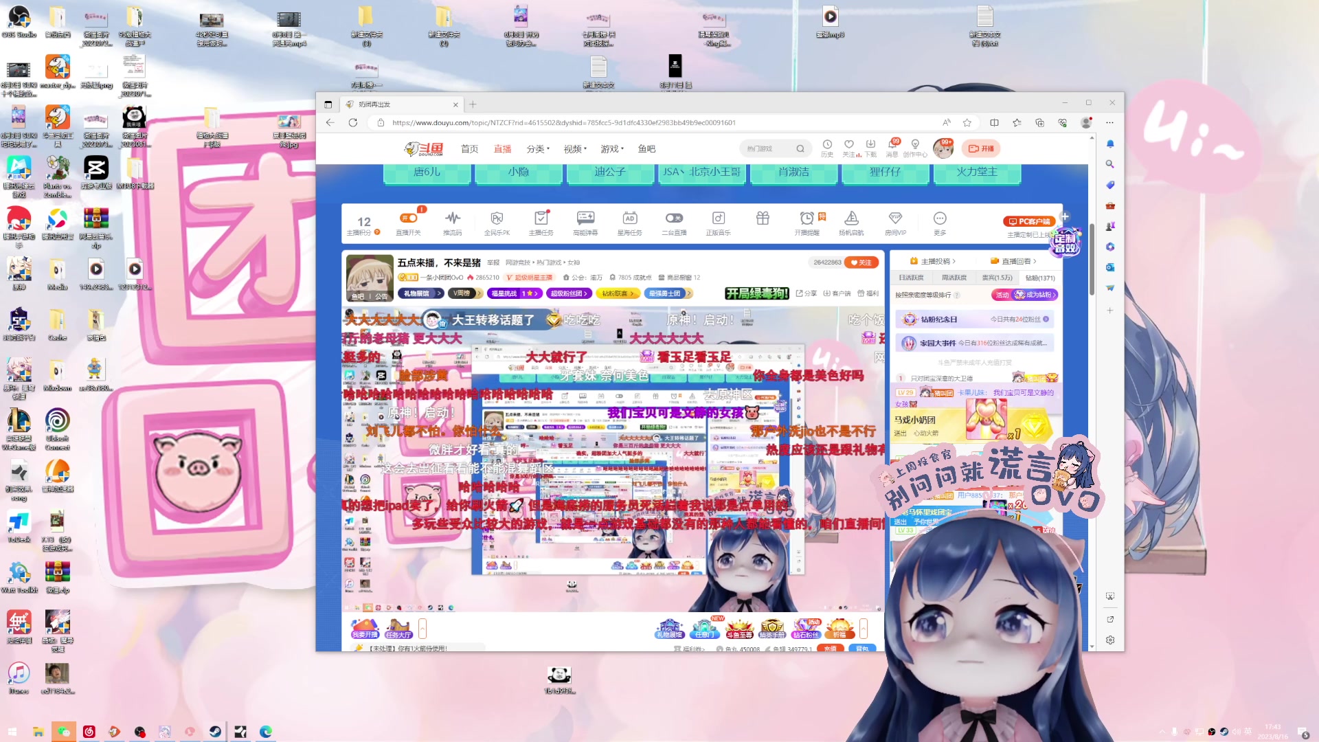 【2023-08-16 17点场】一条小团团OvO：五点来播，不来是猪