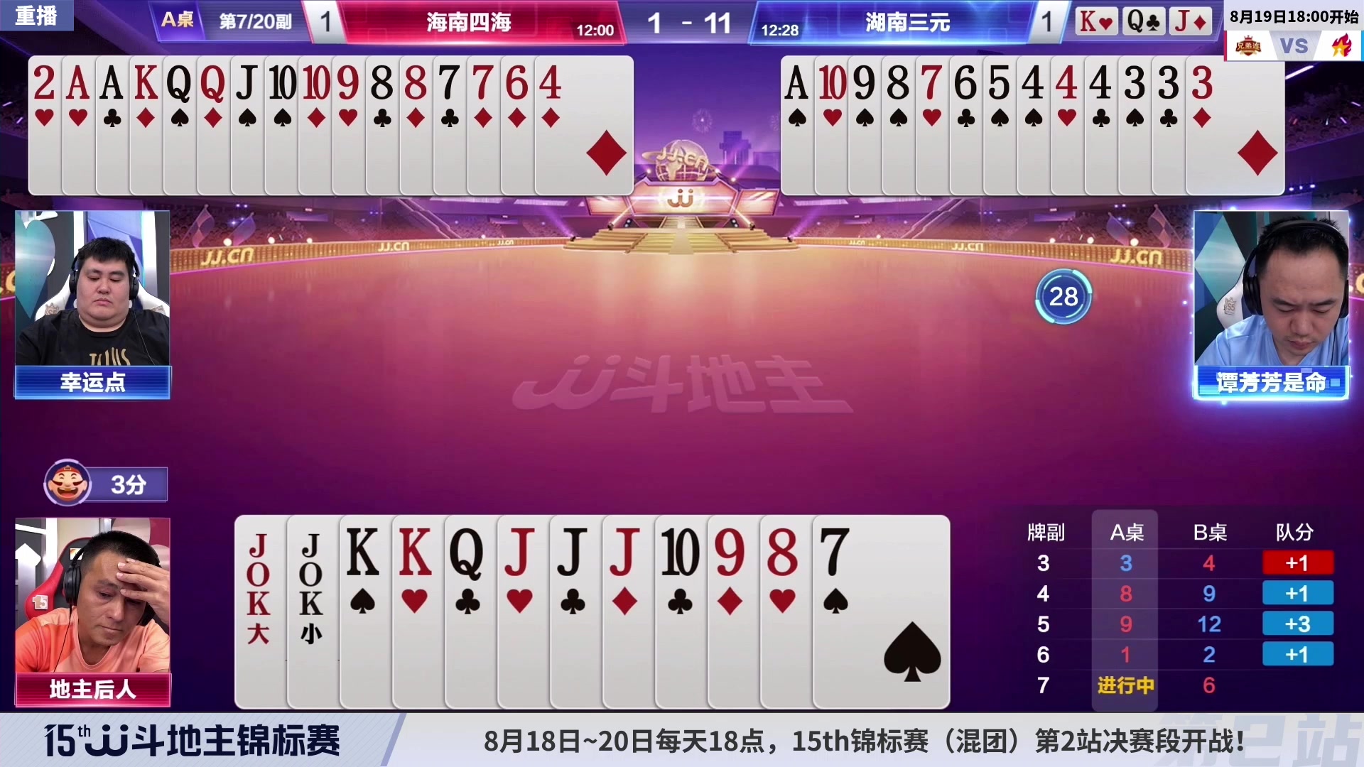 【2023-08-19 03点场】JJ斗地主官方：周五-周日18点，混团决赛开战