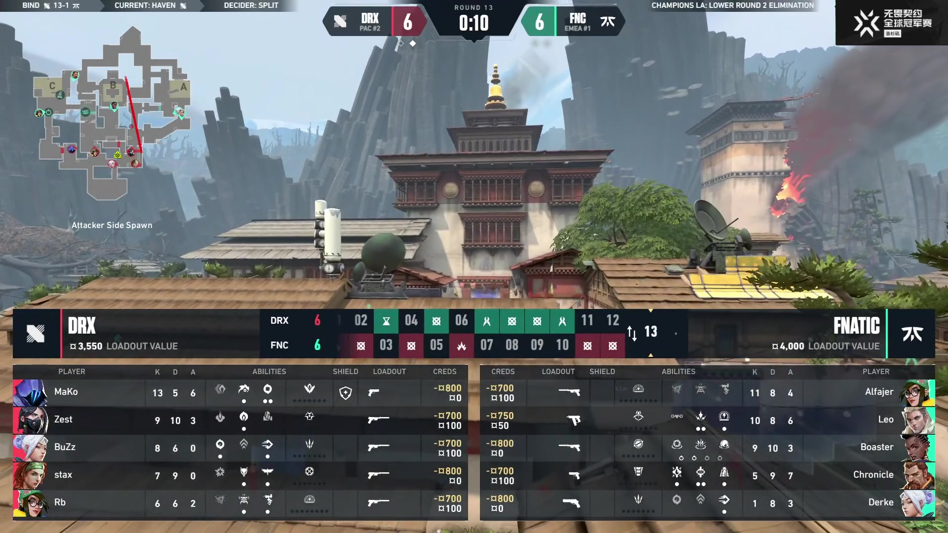 【2023-08-21 07点场】无畏契约赛事：直播丨FNC vs DRX 败者组淘汰赛