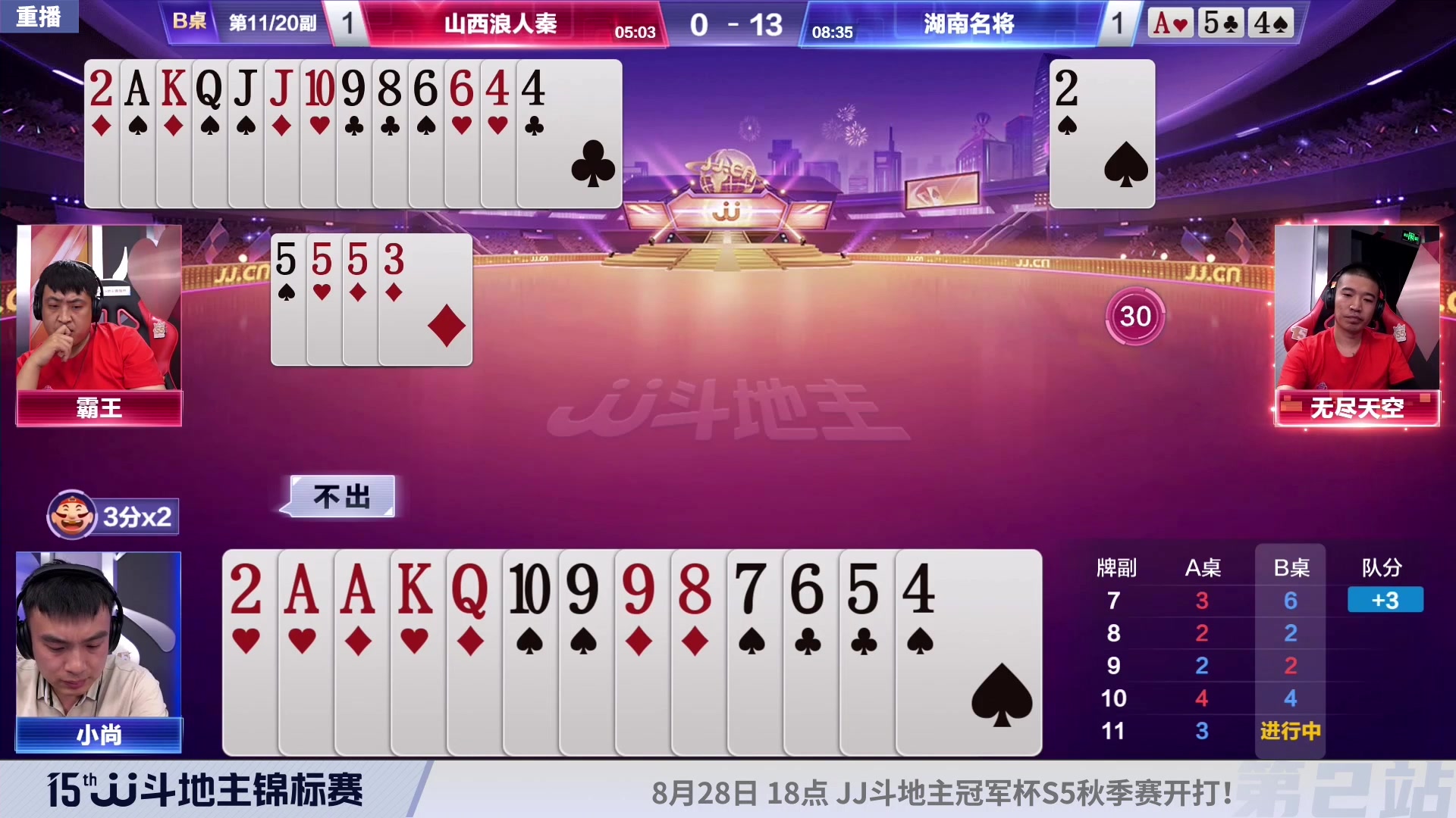 【2023-08-24 00点场】JJ斗地主官方：周二-周四18点，锦标决赛开打