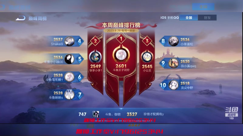 【2023-08-29 19点场】是个枷锁：【枷锁】新赛季加油