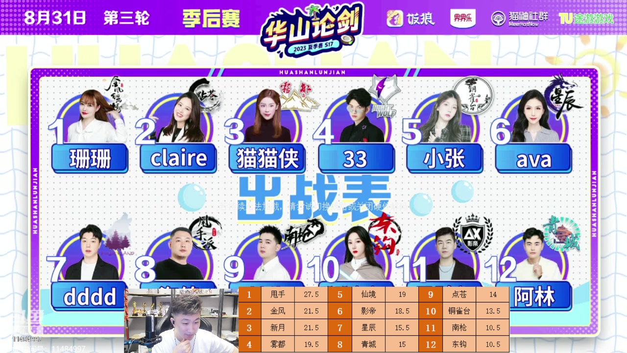 【2023-08-31 00点场】甩手派丨柯南：季后赛第二天#狼人杀官方#