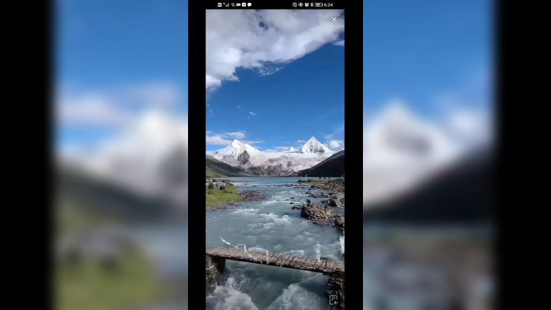 看雪山流水，风景秀美啊