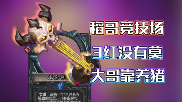 稻哥炉石12胜竞技场（瘸）：3红没有莫，大哥靠养猪