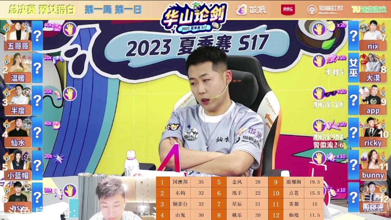 【2023-09-07 19点场】甩手派丨柯南：S17总决赛第四轮#狼人杀官方#