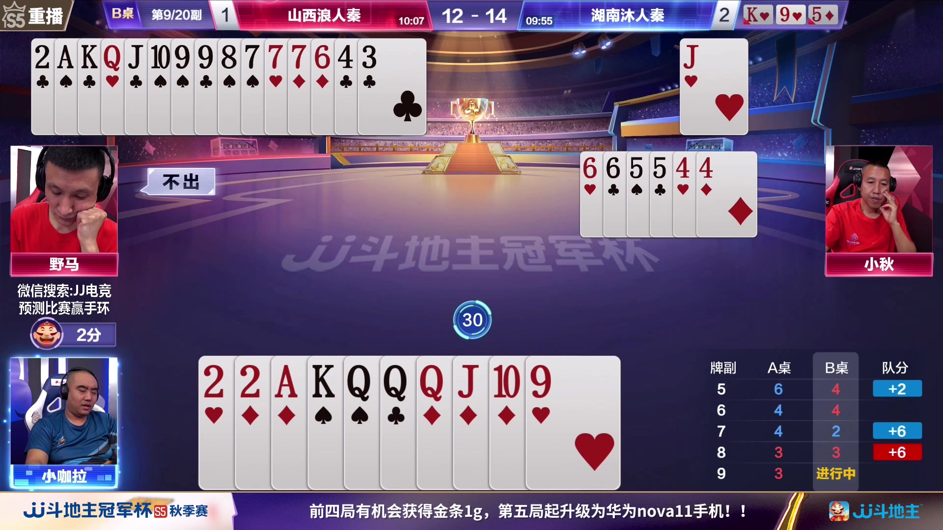 【2023-09-07 11点场】JJ斗地主官方：周四18点津门荣耀VS一针见血