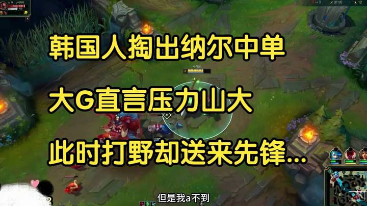 韩国人掏出纳尔中单，大G直言压力山大，此时打野却送来峡谷！