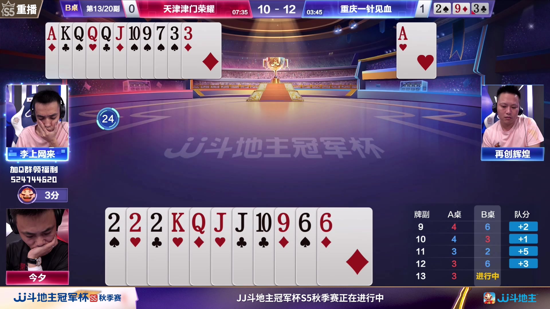 【2023-09-13 10点场】JJ斗地主官方：周三18点，四川K2VS放牛娃