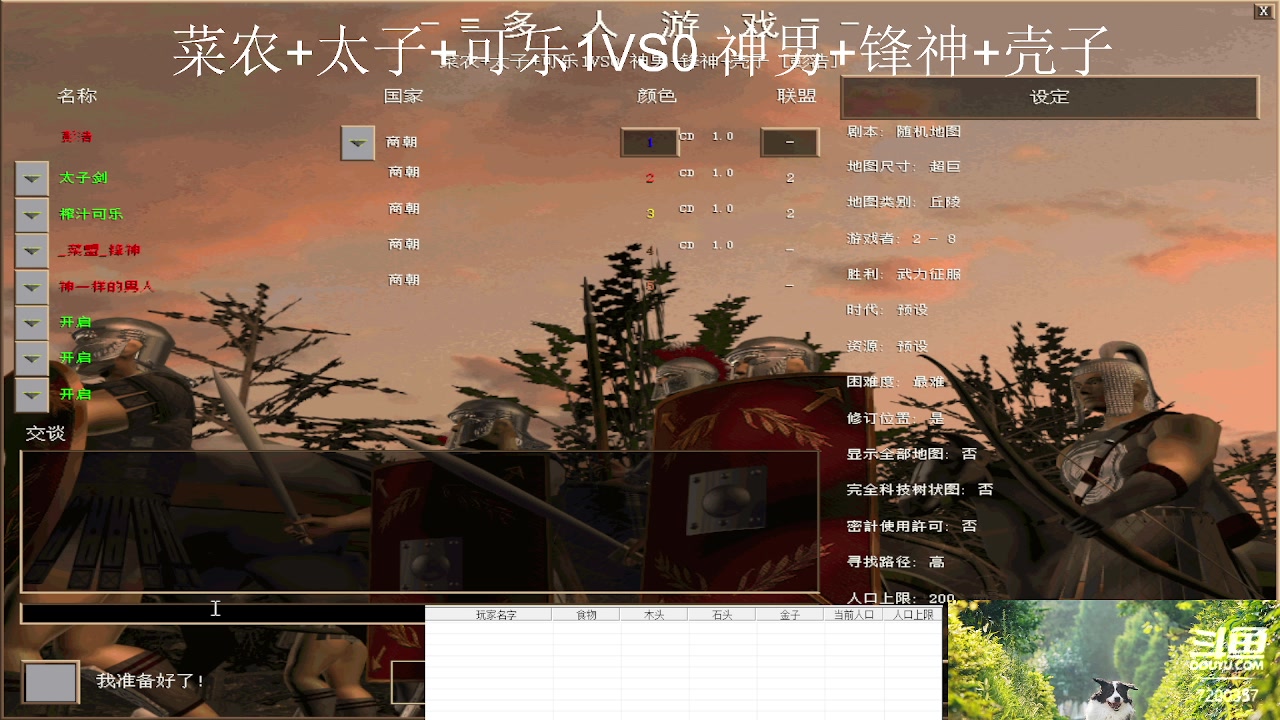 15:菜农+太子+可乐3VS0 神男+锋神+壳子