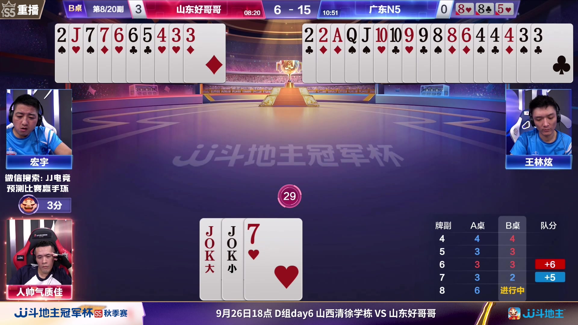 【2023-09-25 07点场】JJ斗地主官方：周一18点风华正茂VS广东N5