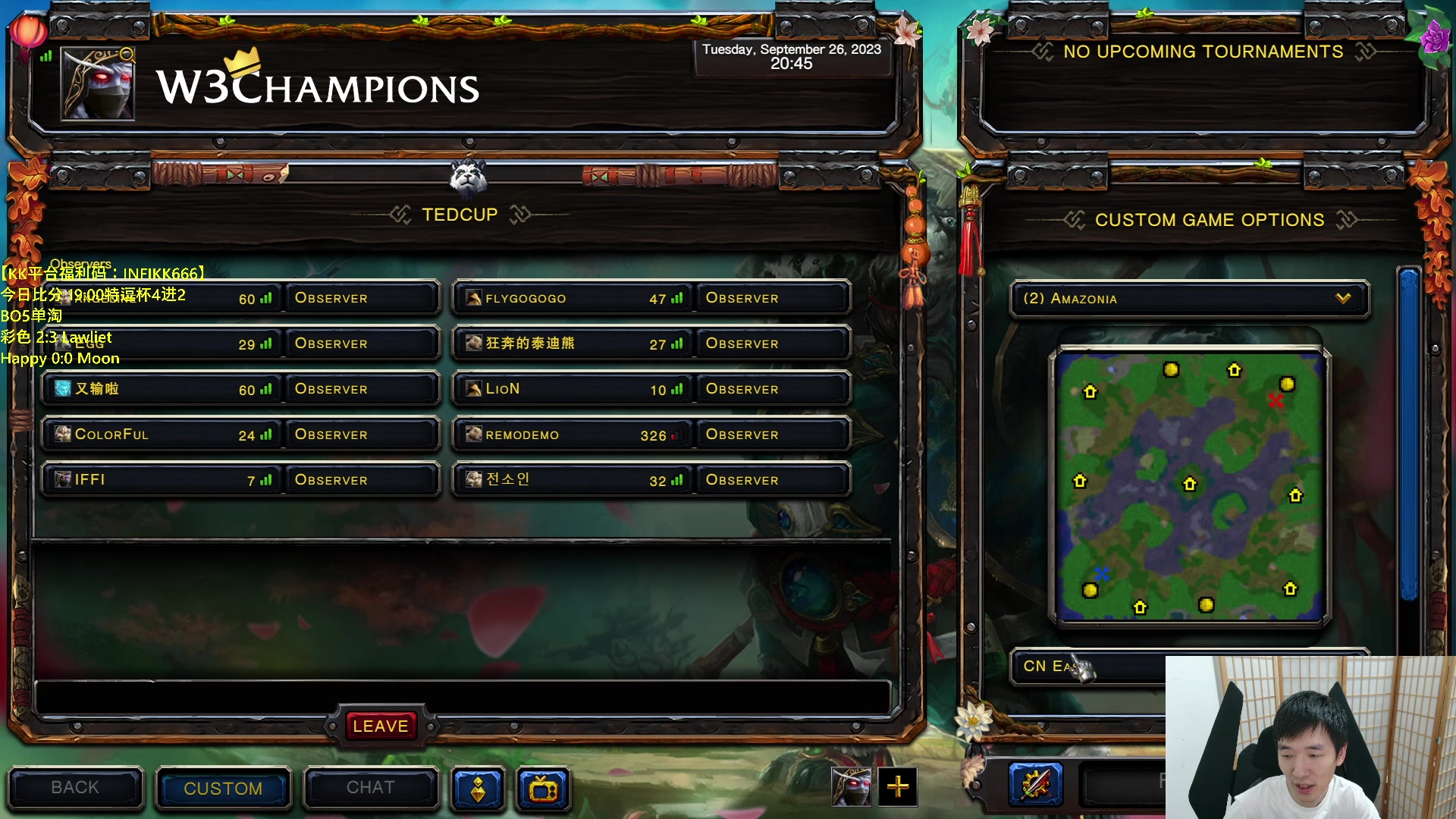 【2023-09-26 20点场】Infi小王：【直播】18:00开播特逗杯4强哈木彩罗