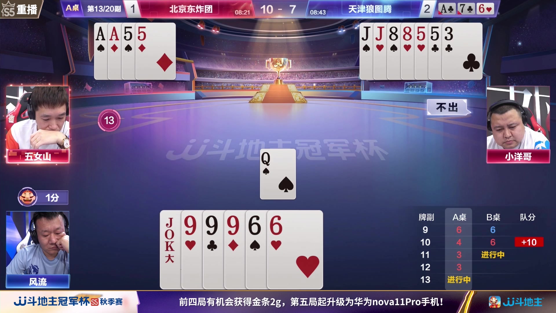 【2023-10-01 03点场】JJ斗地主官方：10月9日星火燎原VS清徐学栋