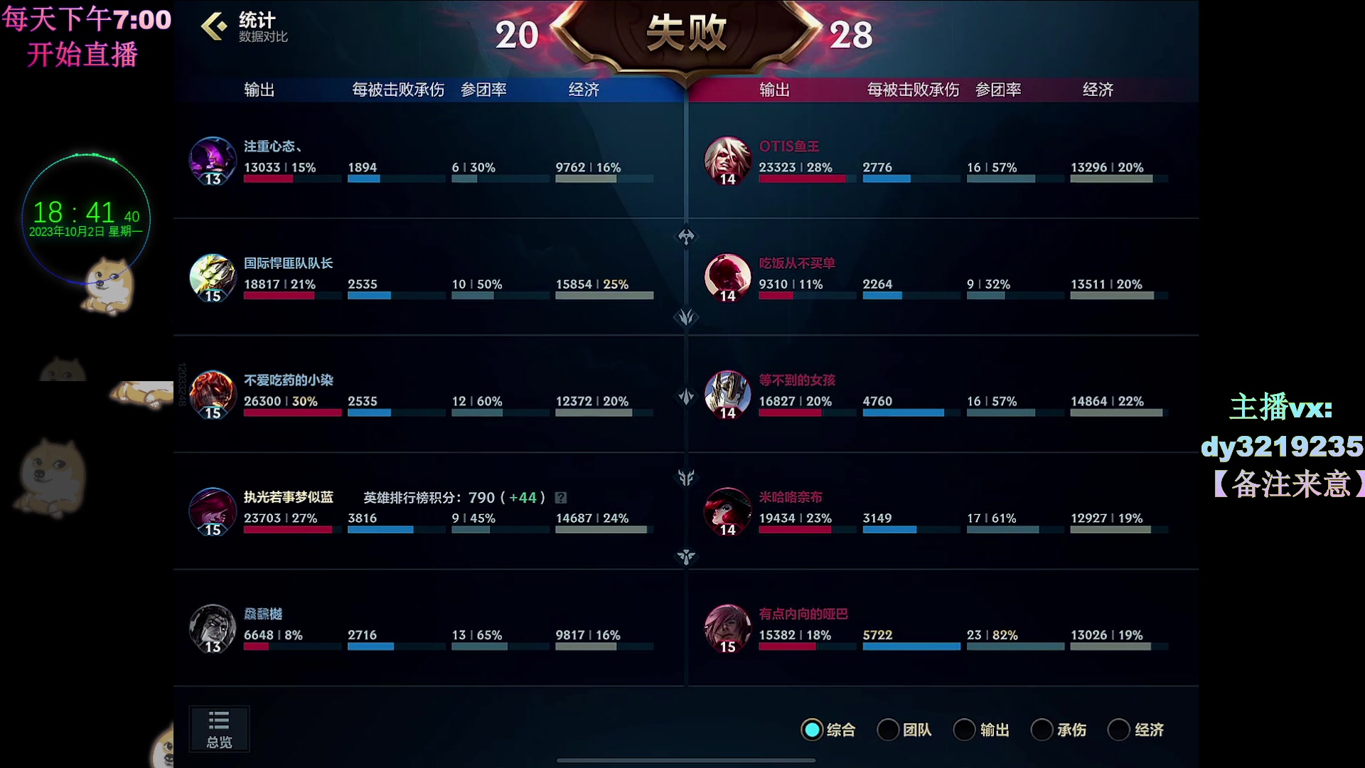 【2023-10-02 18点场】青青青青青青山：国庆快乐lolm上王者