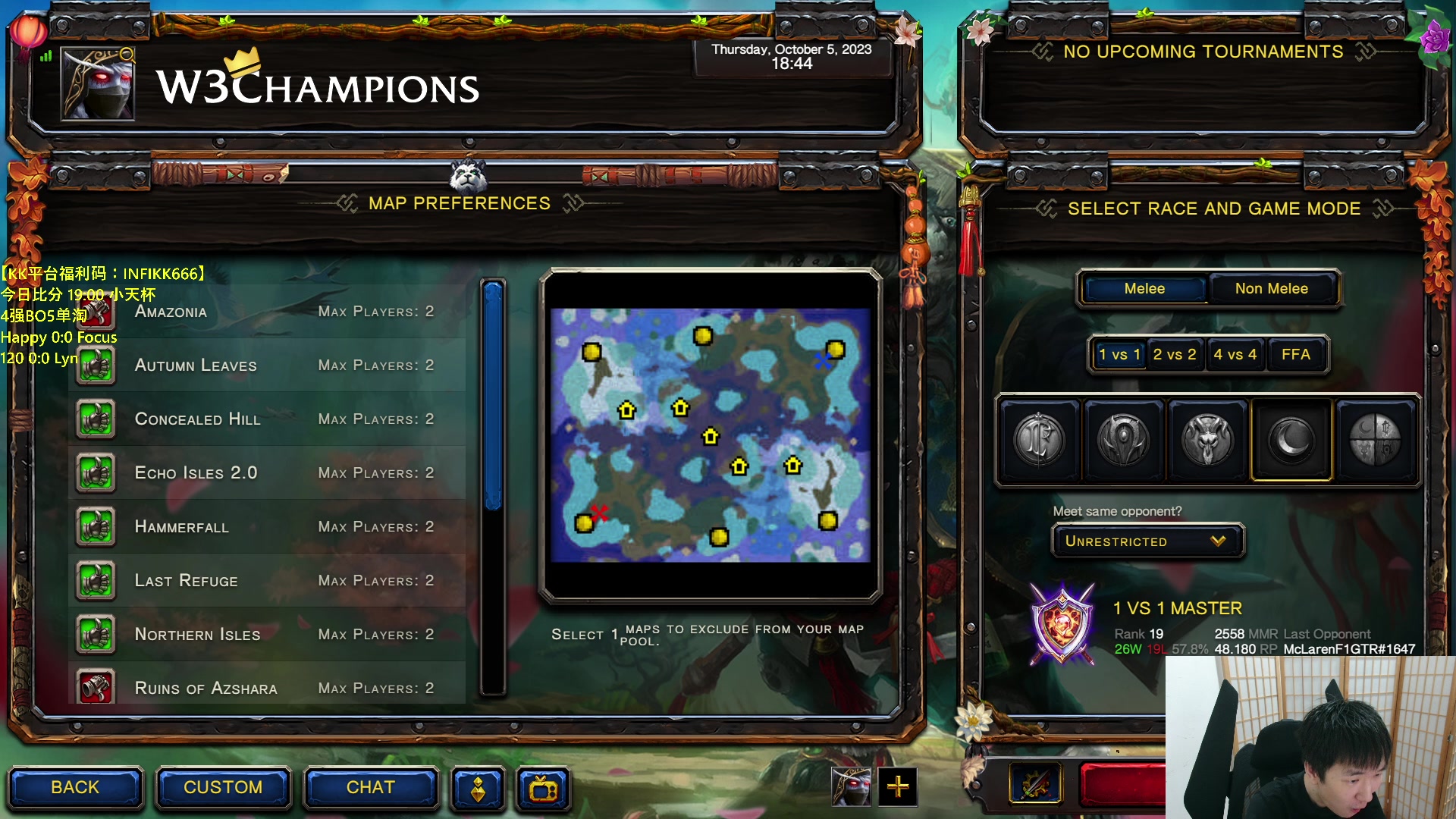 【2023-10-05 18点场】Infi小王：【直播】18:00开播小天杯决赛日！