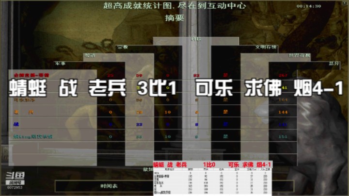 蜻蜓  战  老兵  3比1   可乐  求佛  烟4-1