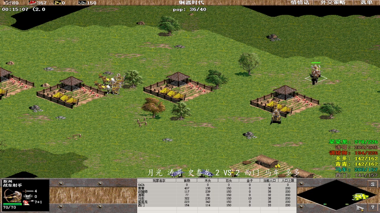 月光 涛哥 史泰龙 2 VS 3 西门 马车 多多