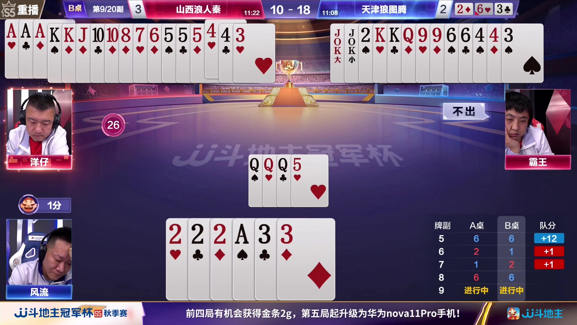 【2023-10-11 09点场】JJ斗地主官方：周三18点，清徐学栋VS狼图腾