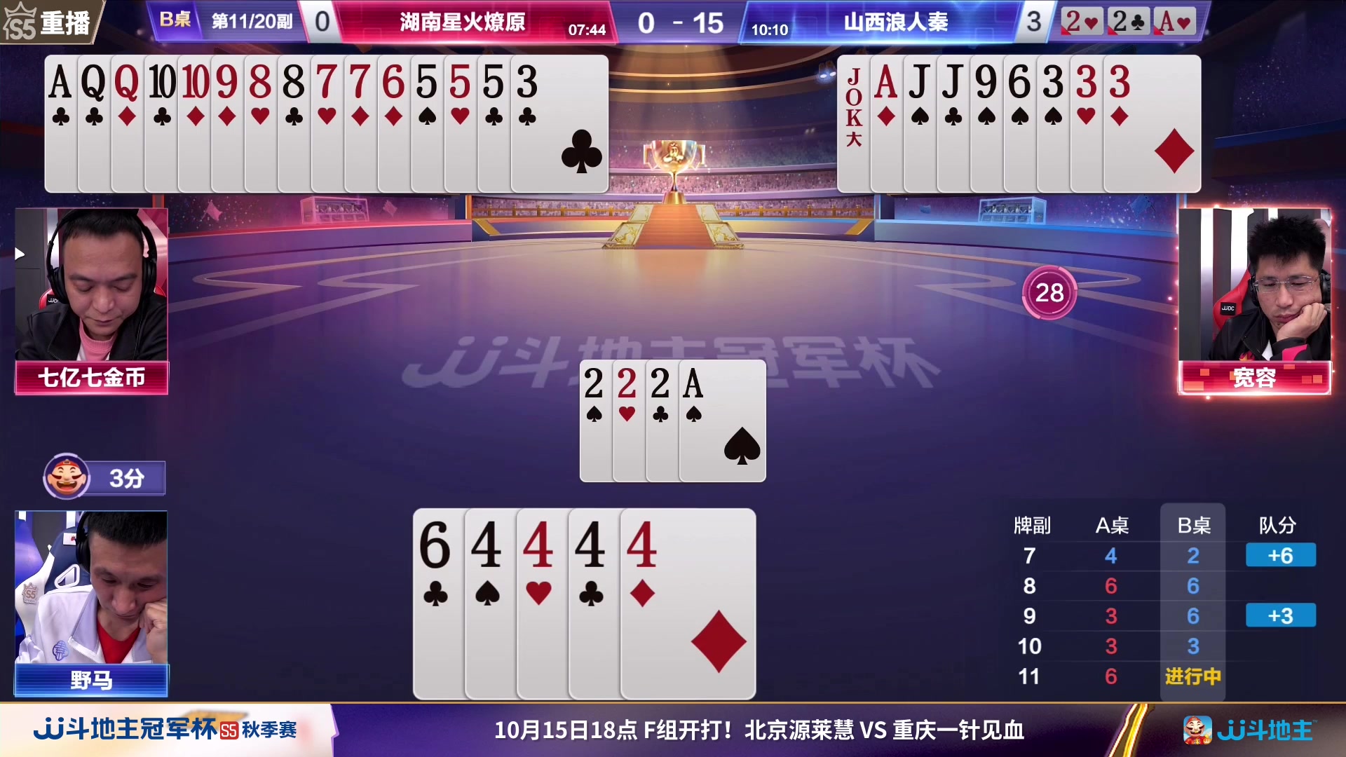 【2023-10-13 16点场】JJ斗地主官方：【观赛赢金条】斗地主秋季赛直播中