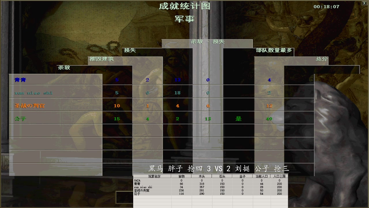 黑马 胖子 抢四 3 VS 3 刘挺 公子 抢三