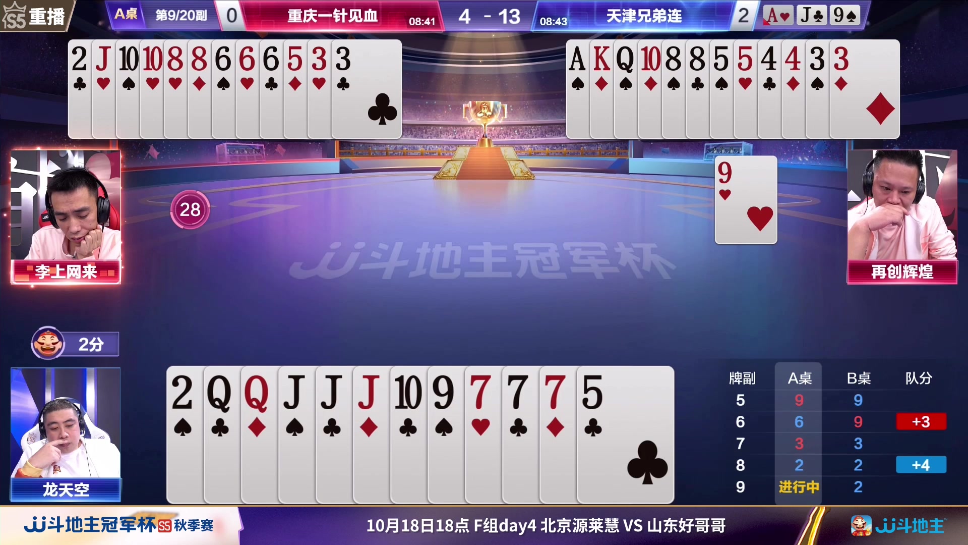 【2023-10-18 03点场】JJ斗地主官方：周三18点，源莱慧VS好哥哥