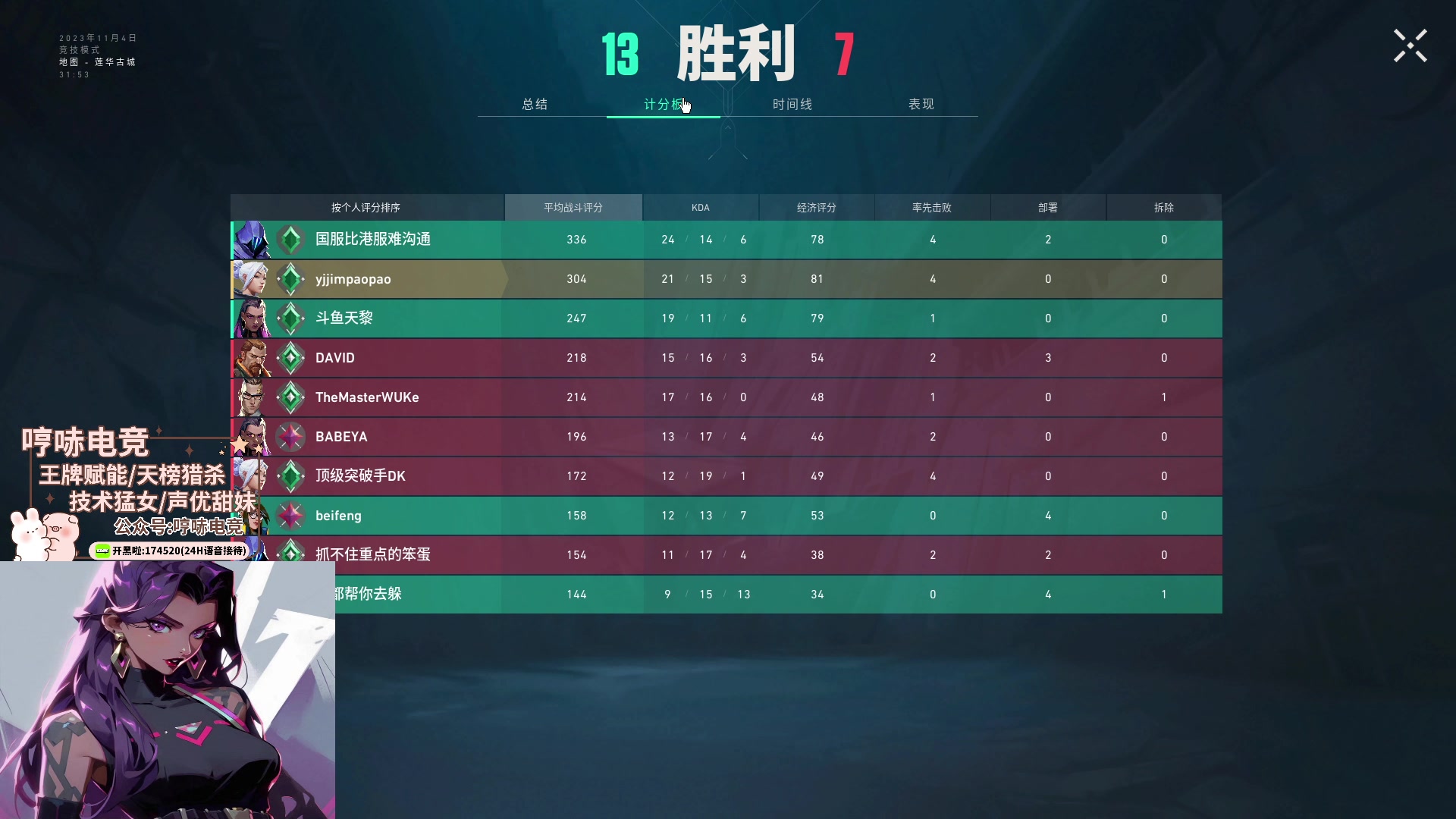 【2023-11-04 19点场】瓦罗兰特啊杰：【啊杰】训练赛搞起