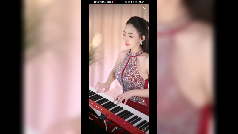 美女弹琴真唯美动听