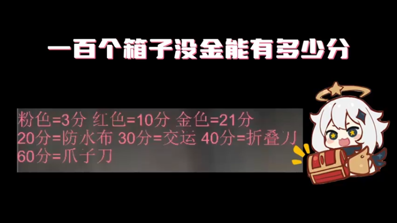 【小樱】100个箱子积分没有金竟然49分？