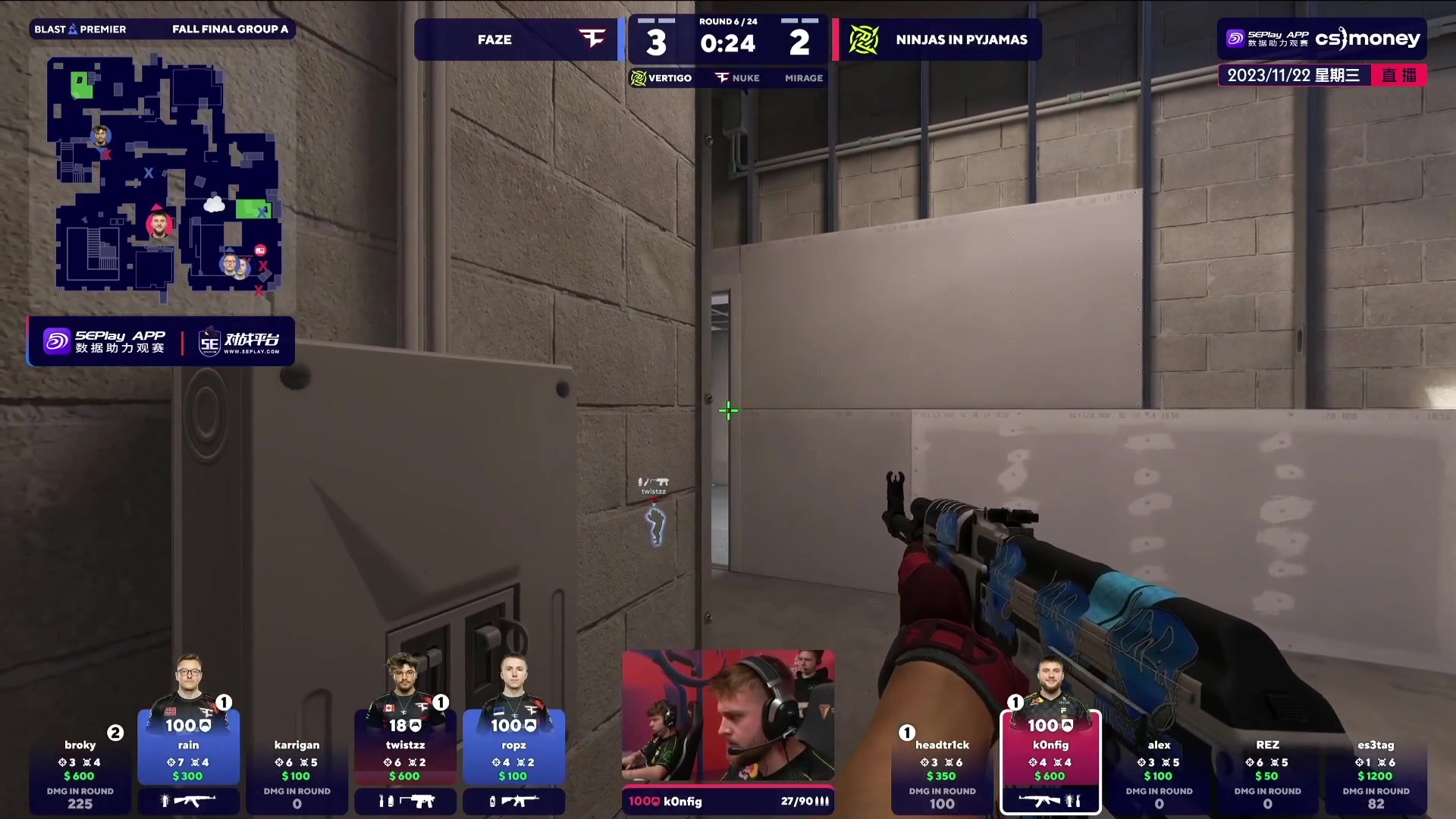 【2023-11-22 16点场】CSGO百岁三：Blast秋决 FAZE vs NIP