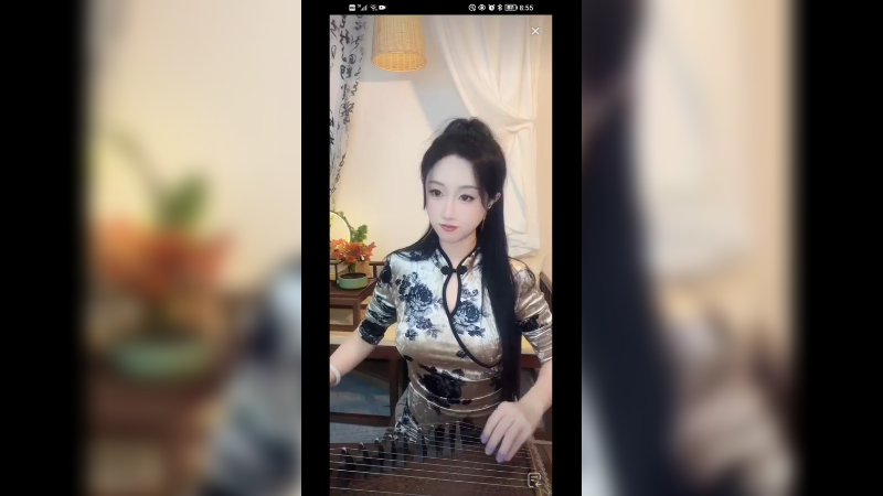 美女表演古筝，经典地图音乐啊