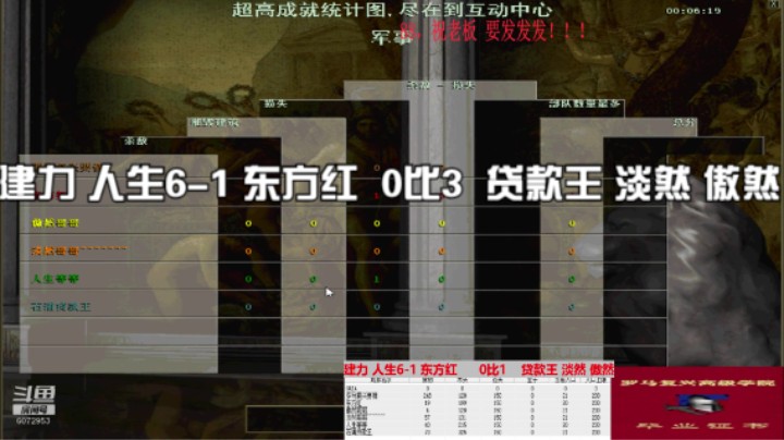 建力 人生6-1 东方红  0比3  贷款王 淡然 傲然