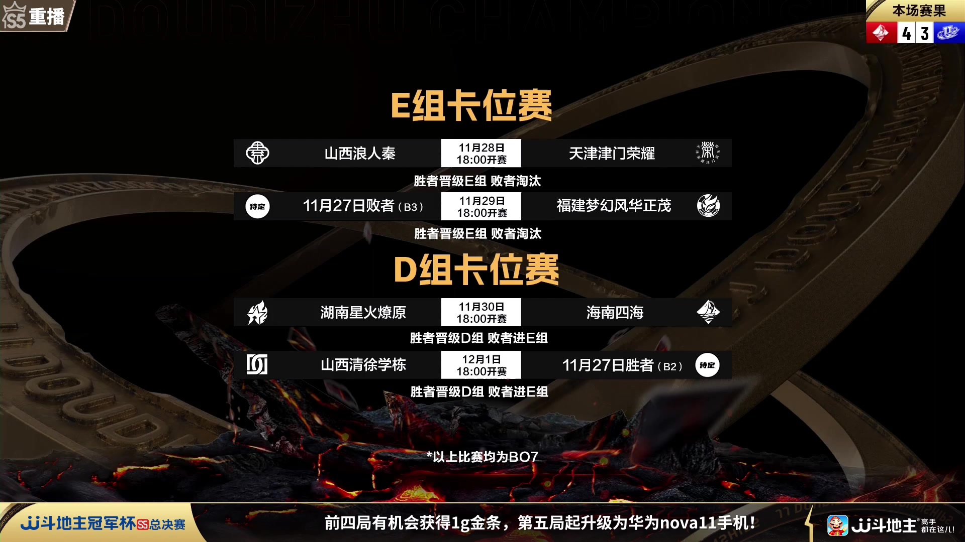 【2023-11-27 05点场】JJ斗地主官方：周一18点，兄弟连VS决战风云