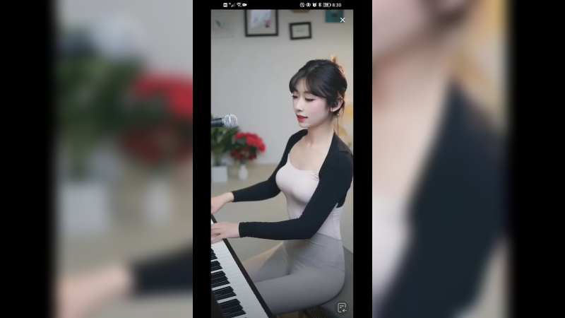 美女在家弹琴好听啊