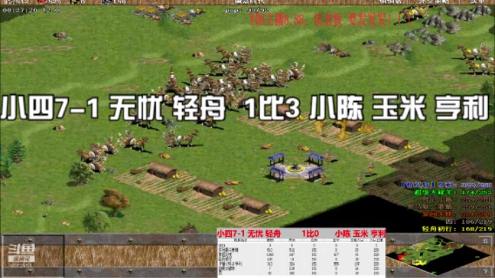 小四7-1 无忧 轻舟  1比3 小陈 玉米 亨利