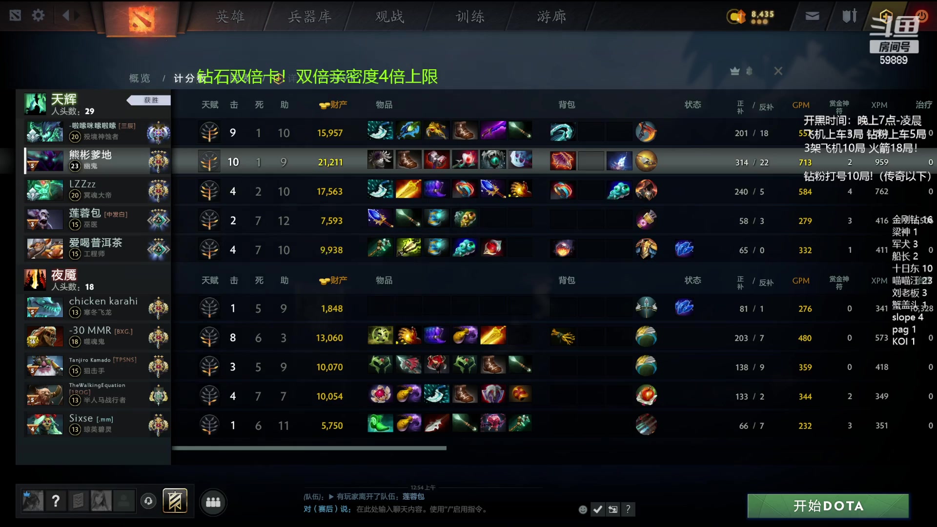 【2023-11-27 00点场】亚瑟归来丶：有车位 钻粉双倍！
