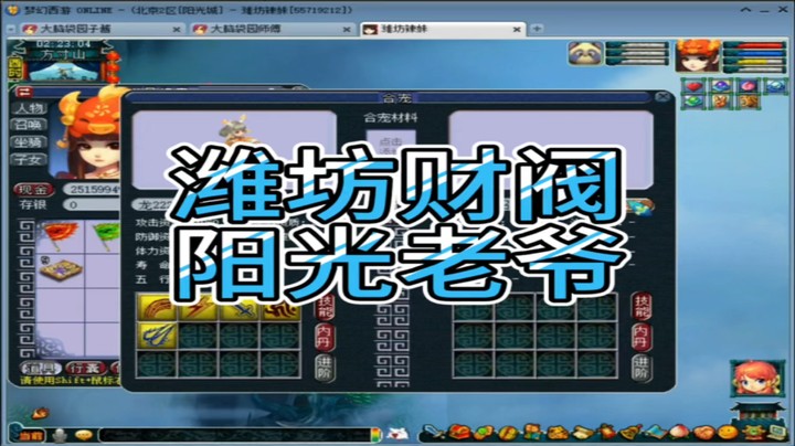 梦幻西游潍坊财阀阳光老爷