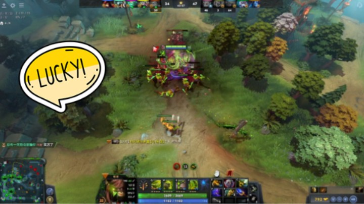 美滋滋dota2中单屠夫帕吉躺赢，逆风翻盘哈哈哈