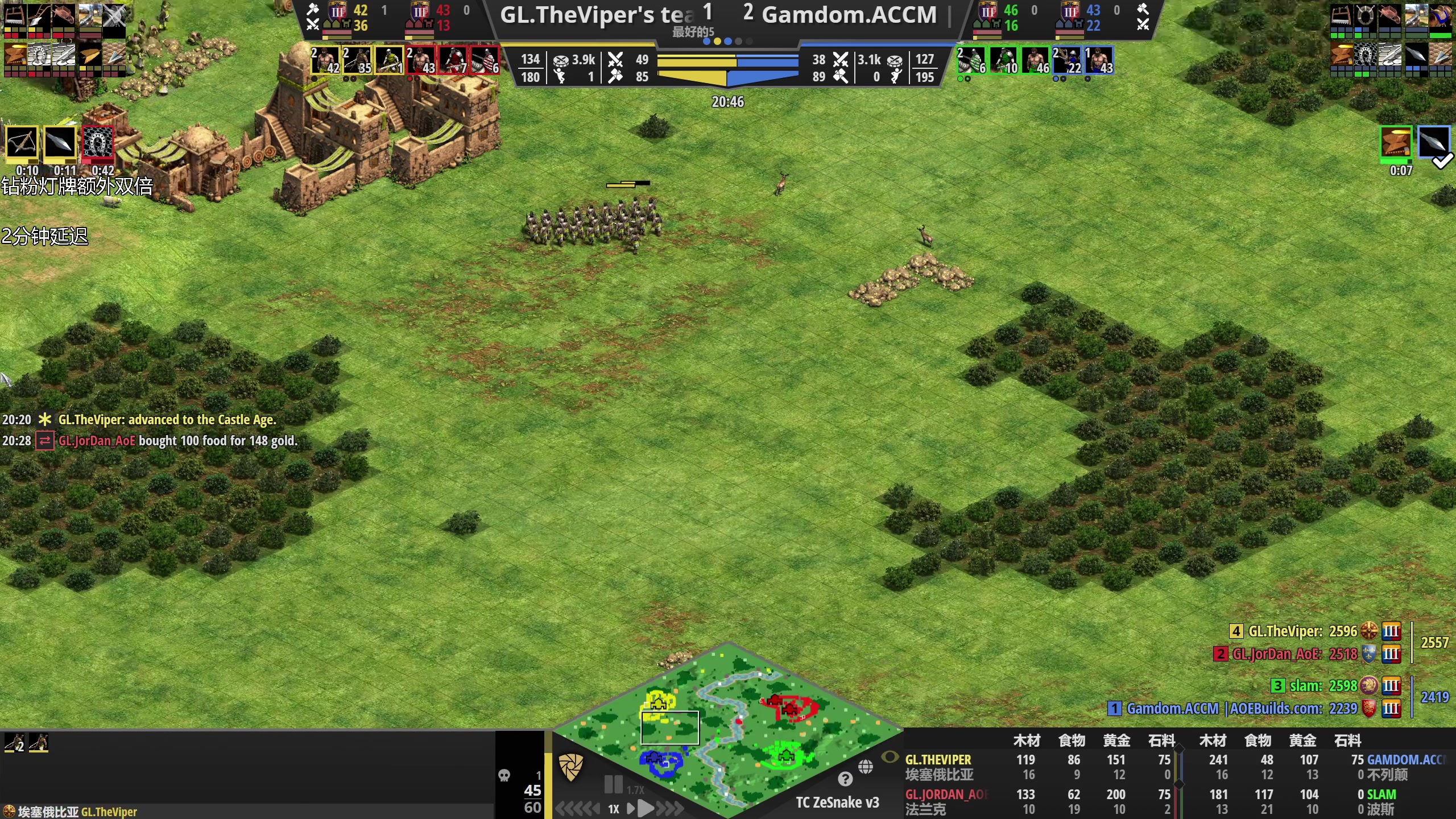 【2023-12-02 21点场】帝国时代猜火车Yo：周六晚上12点2V2半决赛对战AM A