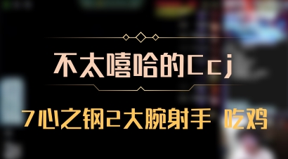 【不太嘻哈的Ccj】7心之钢2大腕射手 吃鸡