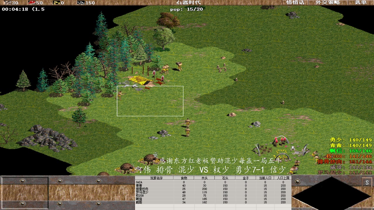 啊伟 排骨 混少 3 VS 1 权少 勇少7-1 信少