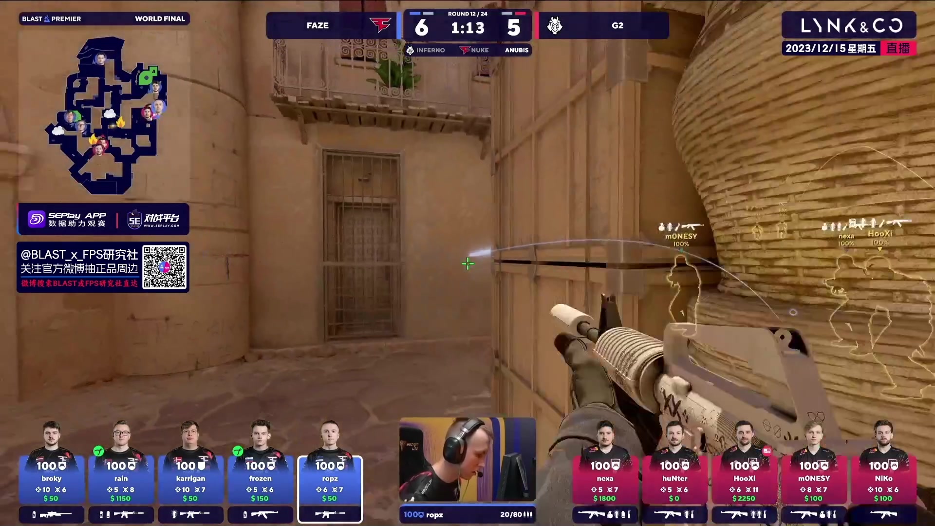 【2023-12-14 23点场】CSGO百岁三：17点 C9 vs MOUZ