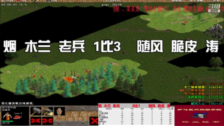 烟  木兰  老兵  1比3    随风  脆皮  涛