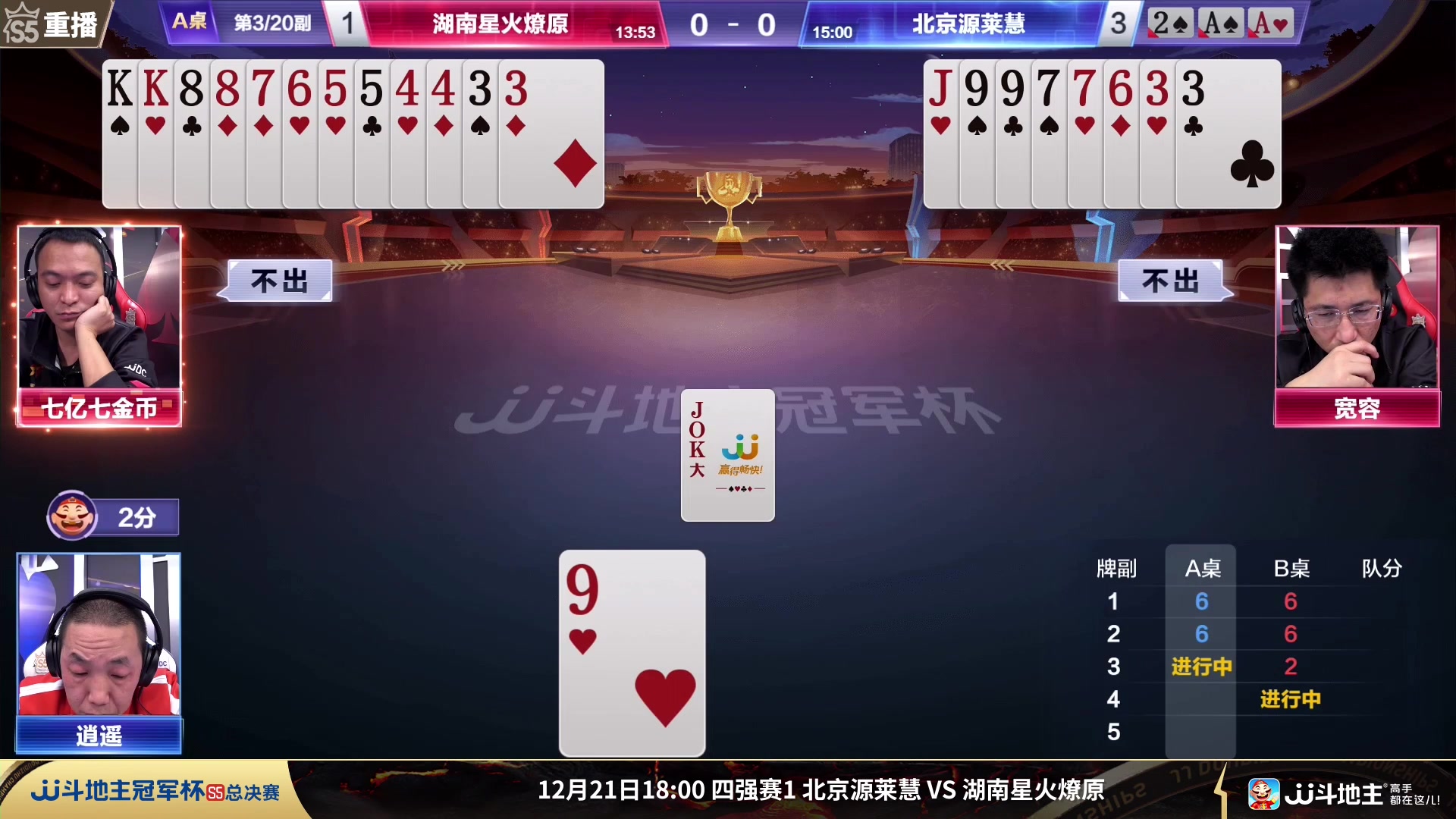 【2023-12-20 06点场】JJ斗地主官方：周四18点 源莱慧VS星火燎原
