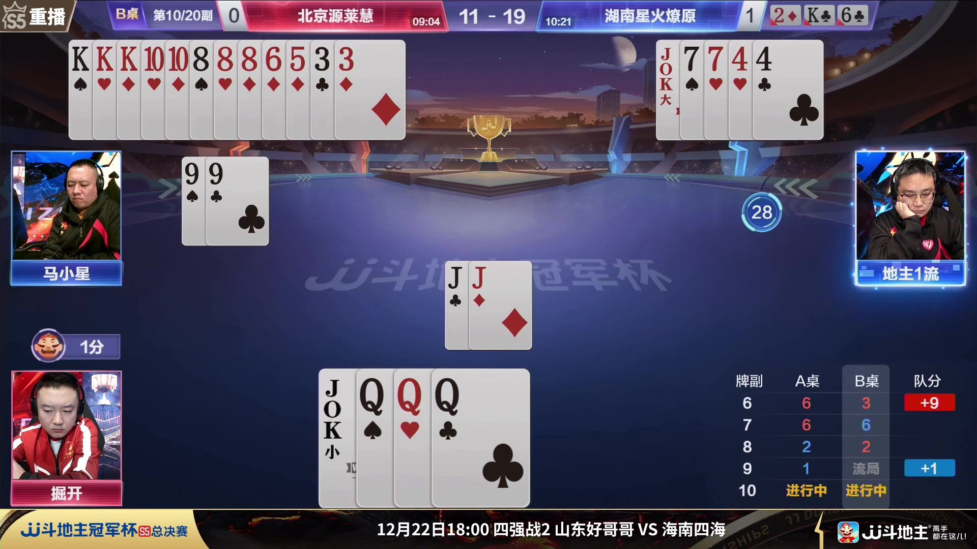 【2023-12-22 07点场】JJ斗地主官方：周五18点 好哥哥VS海南四海